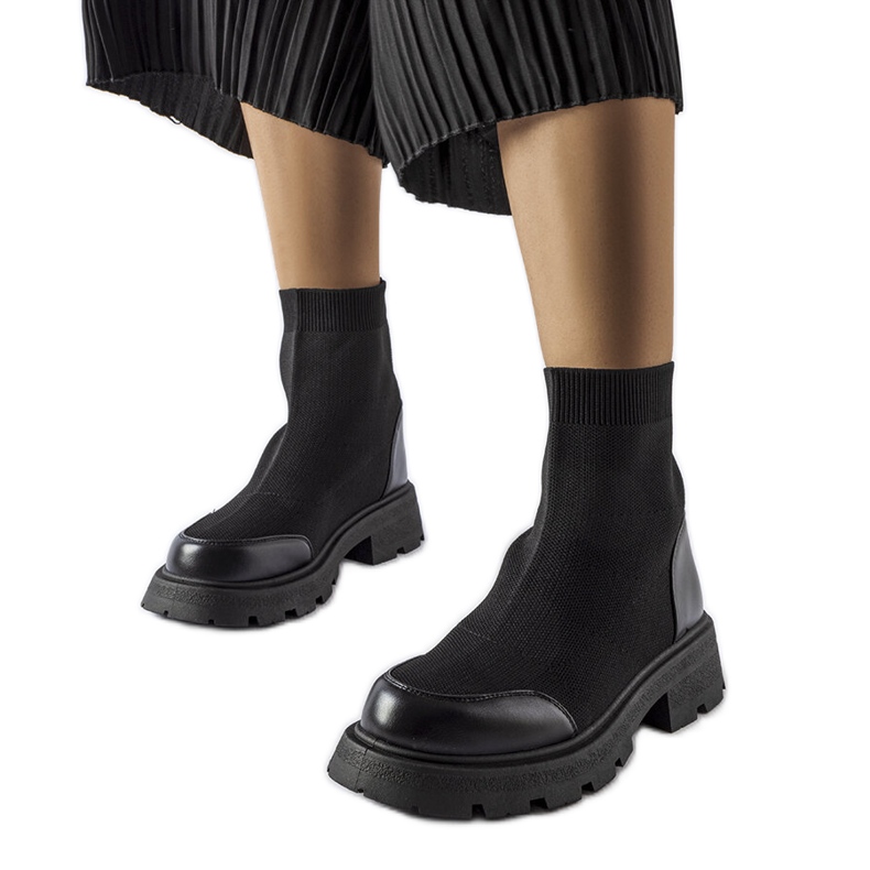 Schwarze Sock-Boots von Lonte