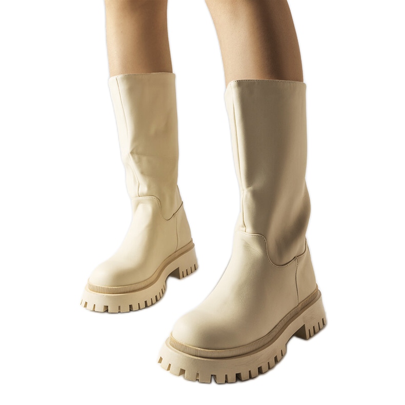 Hollie beige matte Stiefel