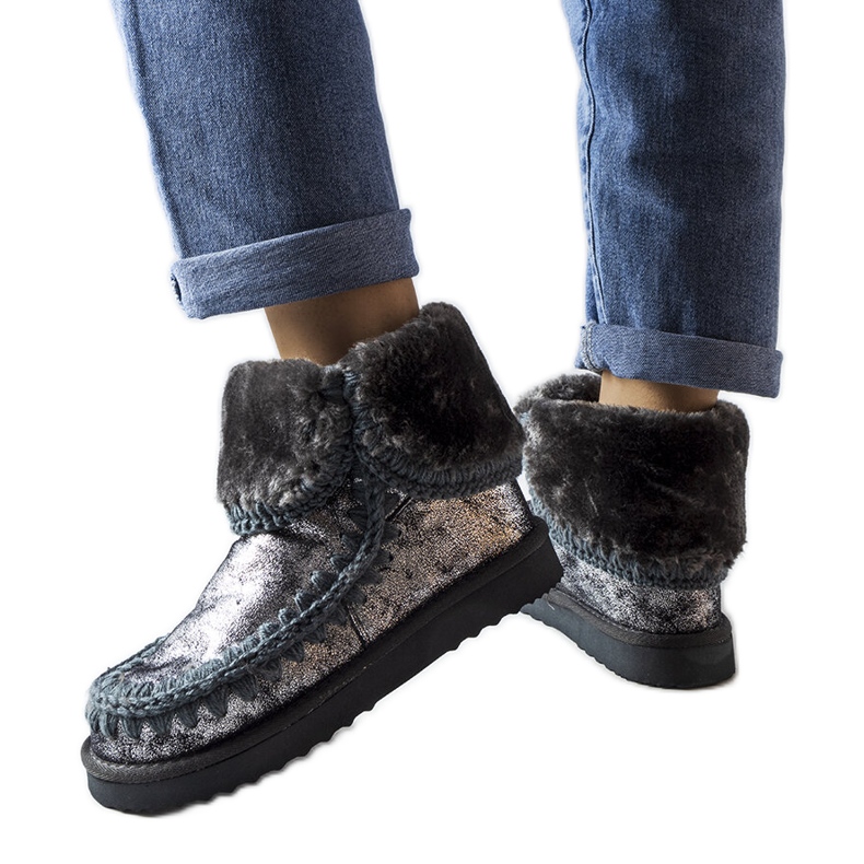 Grau-metallische isolierte Eskimo-Stiefel von Maggi