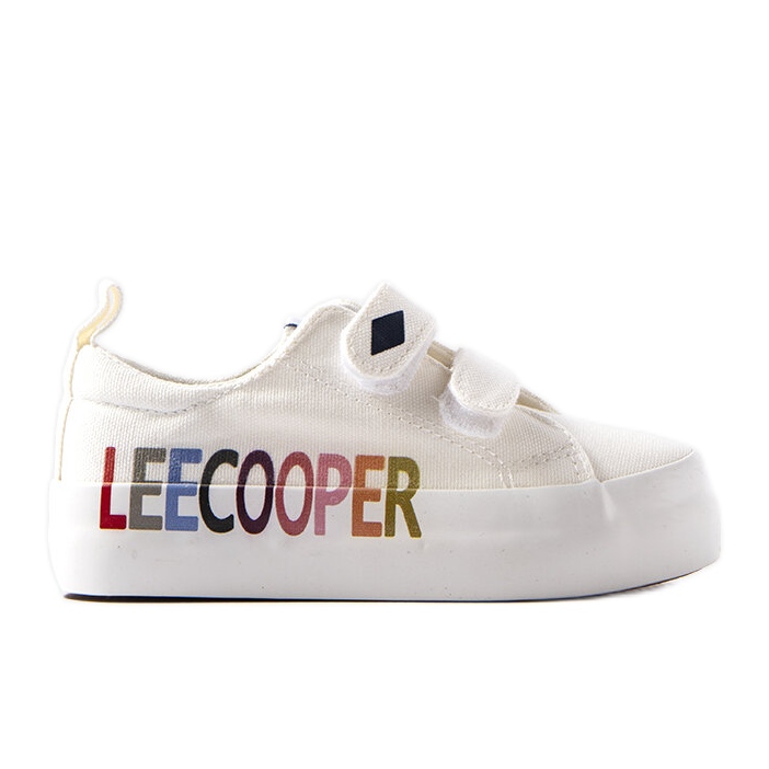 Weiße Klett-Sneaker von Lee Cooper für Kinder