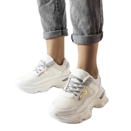 Weiße, mit Glitzer verzierte Sneakers von Beatrice