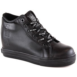 Schwarze Damen-Sneakers mit Keilabsatz Big Star EE274127