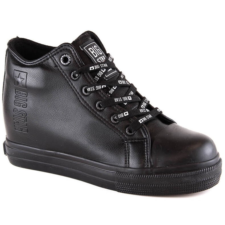 Schwarze Damen-Sneakers mit Keilabsatz Big Star EE274127