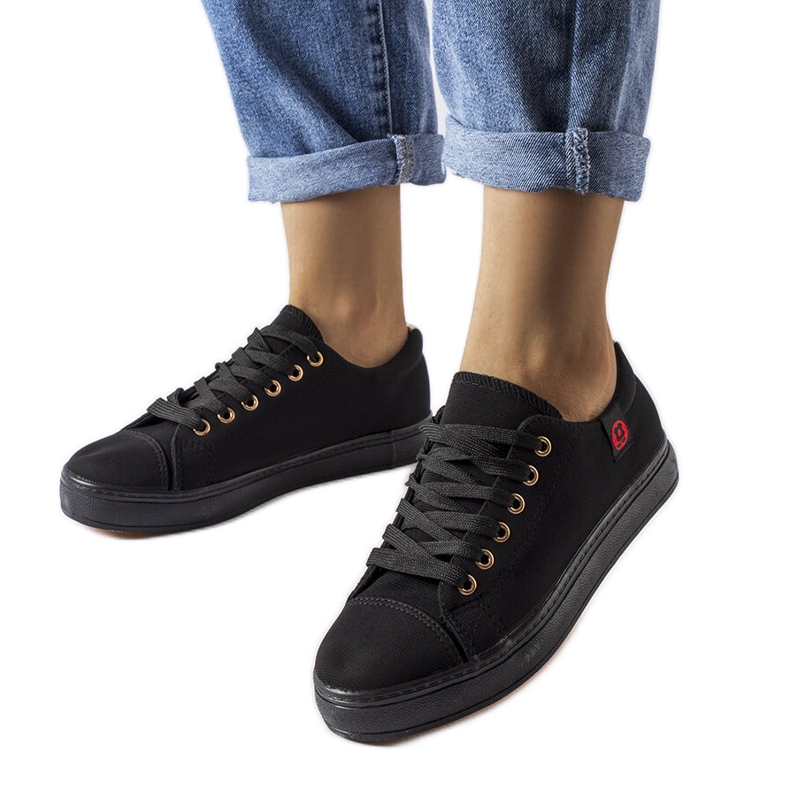 Schwarze Textil-Sneaker von Descoteaux