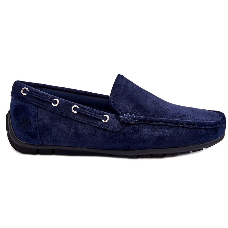 Herren-Slip-On-Mokassins aus Wildleder, Marineblau