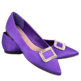 Elegante Ballerinas mit Lorella Purple-Steinen violett