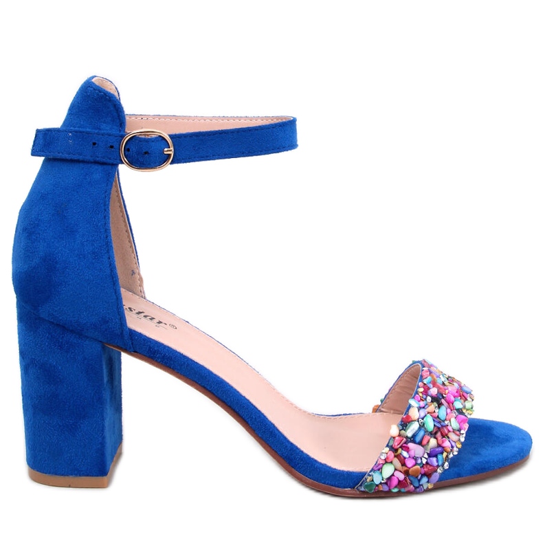 Sandalen mit Steinabsatz Valentine Blue blau