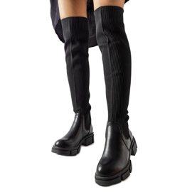 Schwarze Overknee-Stiefel von Ates
