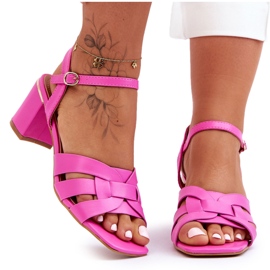 PA1 Klassische rosafarbene Misty-Sandalen mit hohem Absatz