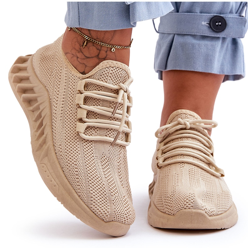 PG1 Damen-Slip-on-Sneakers aus Textil Beige Venett