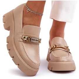 PS1 Klassische Slipper auf klobigem Plateau Beige Catch Me!