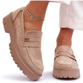 PS1 Wildleder-Loafer mit beigem Esperta-Dekor