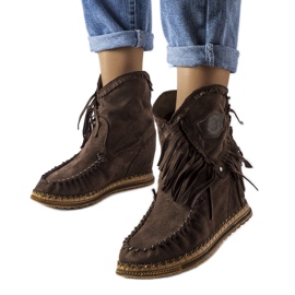 Inna Braune Keilstiefel von Giudice