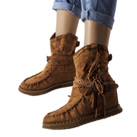 Inna Braune Keilstiefel von Teodata