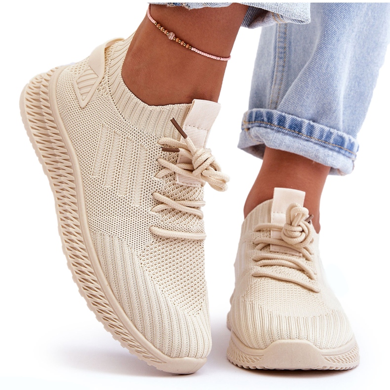 PG1 Damen-Slip-On-Textil-Sneaker Beige Zauna