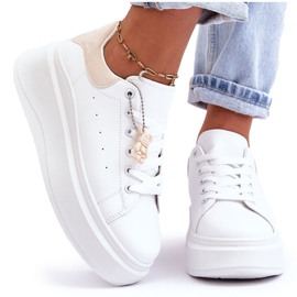 PS1 Damen-Sportschuhe auf massivem Plateau in Weiß und Beige Mariell