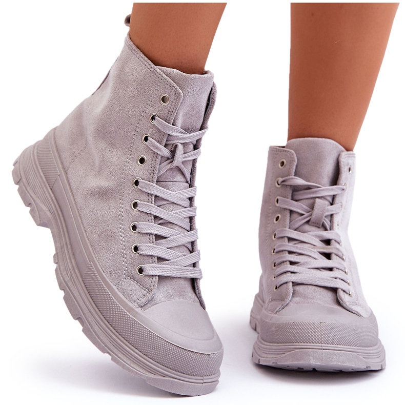 PS1 Damen-Wildleder-High-Top-Sneakers Grau Eleamia