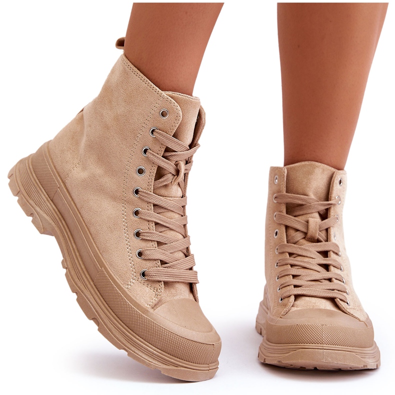 PS1 High-Top-Sneaker aus Wildleder für Damen in Dunkelbeige von Eleamia