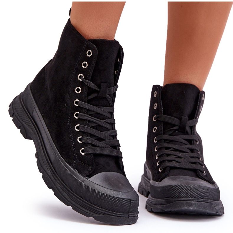 PS1 Damen-High-Top-Sneakers aus Wildleder in Schwarz von Eleamia