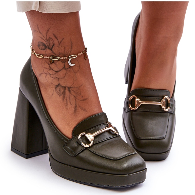 Modische grüne Rouse-Lederpumps