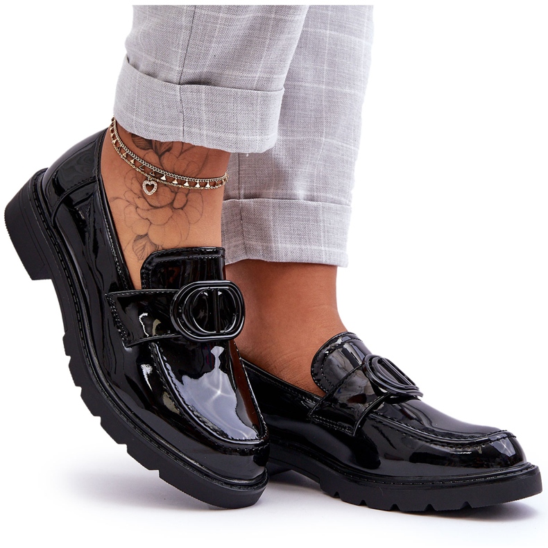 PG1 Lackierte Plateau-Loafer in Schwarz von Jarren