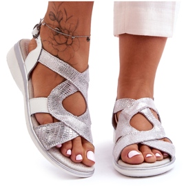 Damen Ledersandalen S.Barski 97619 Silber