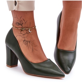 Klassische High Heel Pumps Dunkelgrün Odessa