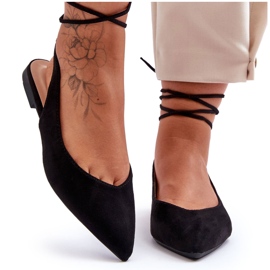 PG1 Ballerinas zum Schnüren aus Wildleder für Damen Schwarz Lilly Ann