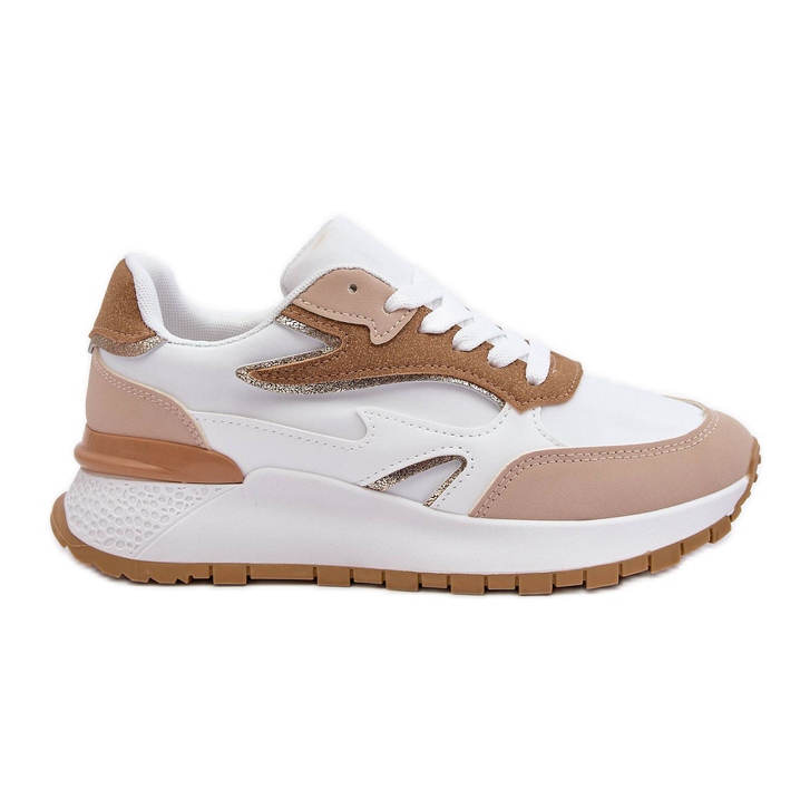 PG1 Damen-Plateau-Sportschuhe in Weiß und Beige von Henley