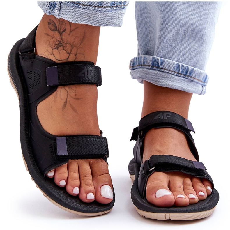 Damen Sportsandalen 4F 4FSS23FSANF016-22S Schwarz