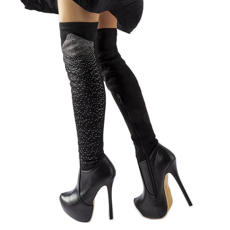 Inna Schwarze High-Heel-Stiefel von Zaccaria