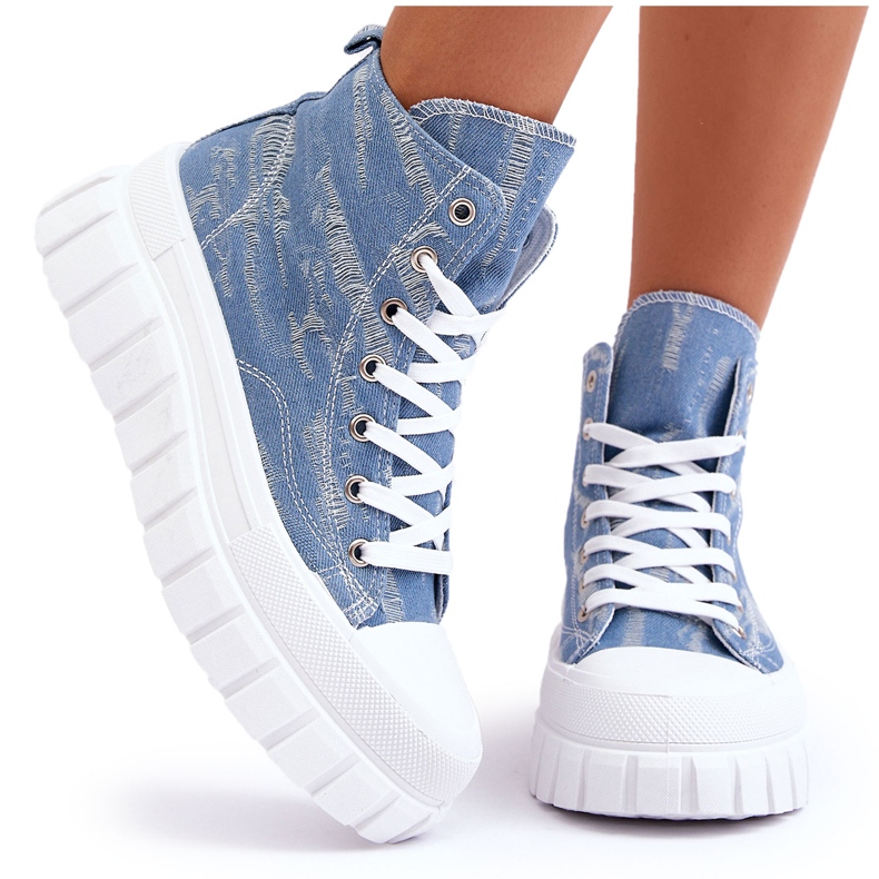 PS1 Hohe Textil-Sneakers für Damen in Blau von Degas