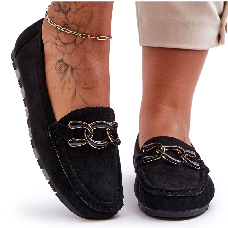 PG1 Flache Wildleder-Loafer für Damen in Black Appia schwarz