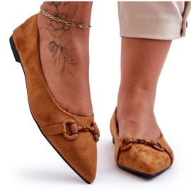 PG1 Ballerinas aus Wildleder mit brauner Noldaia-Dekoration