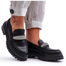 PG1 Arickas klobige schwarze Leder-Loafer mit Verzierung