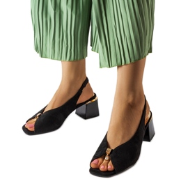 Baccarato-Sandalen mit niedrigem Absatz in Schwarz