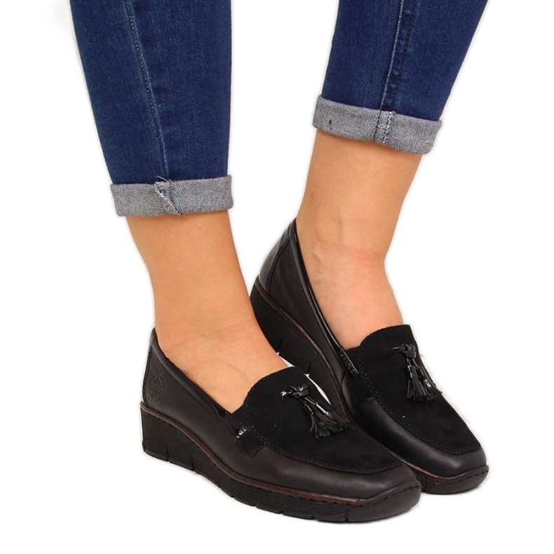 Rieker W RKR395 schwarze Keilschuhe