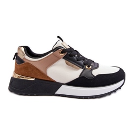 Stylische Damen-Sportschuhe Beige und Schwarz Katenia
