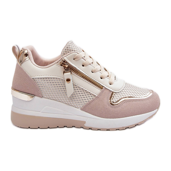 PG1 Damen-Sneaker mit Keilabsatz in Beige und Weiß Sivan