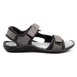 Olivier Herren Ledersandalen 295K grau