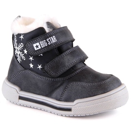 Schneestiefel Winterkinderstiefel isoliert mit Klettverschluss Big Star KK374191 schwarz