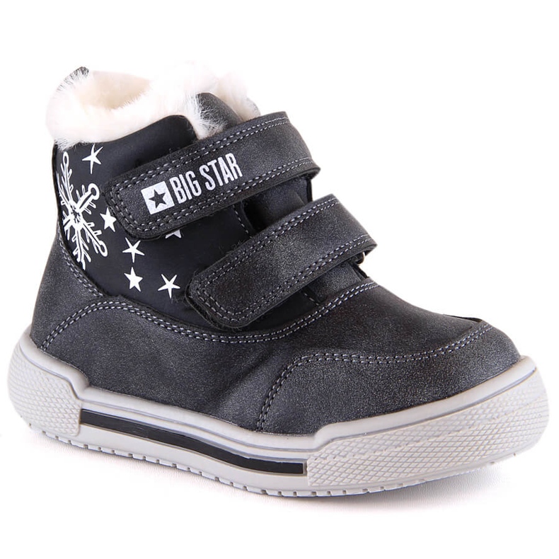 Schneestiefel Winterkinderstiefel isoliert mit Klettverschluss Big Star KK374191 schwarz
