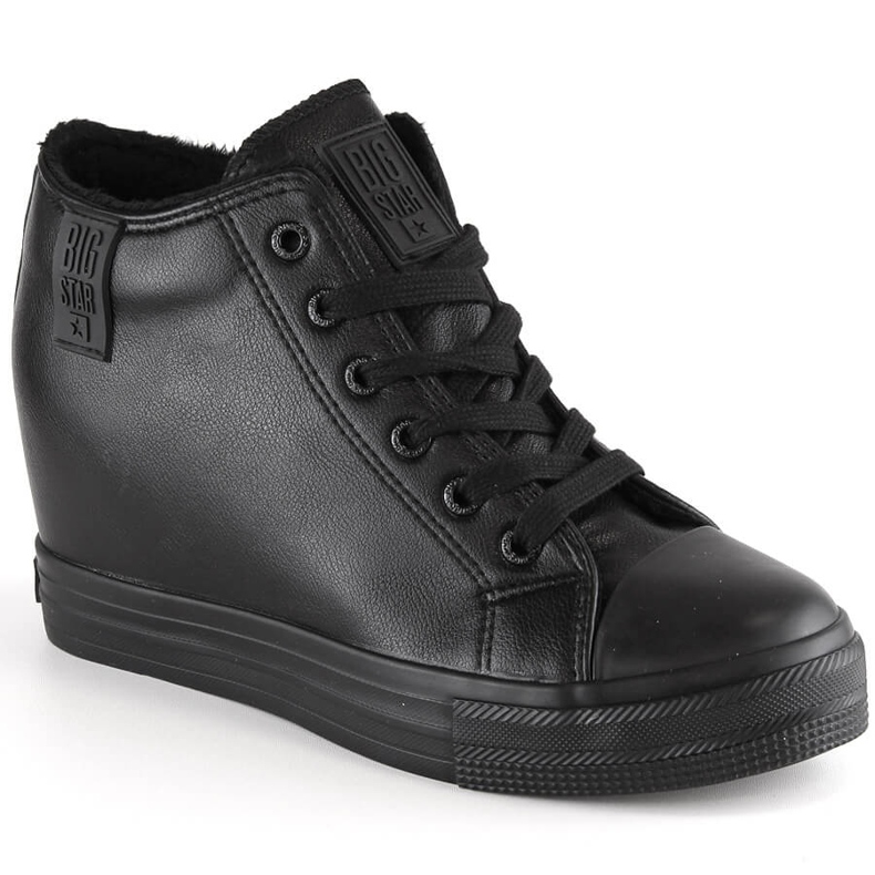Damen-Sneaker mit Keilabsatz, isoliert, schwarz, Big Star MM274001