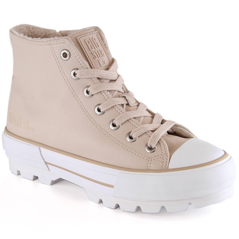 Isolierte Plateau-Sneaker in Beige Big Star MM274038