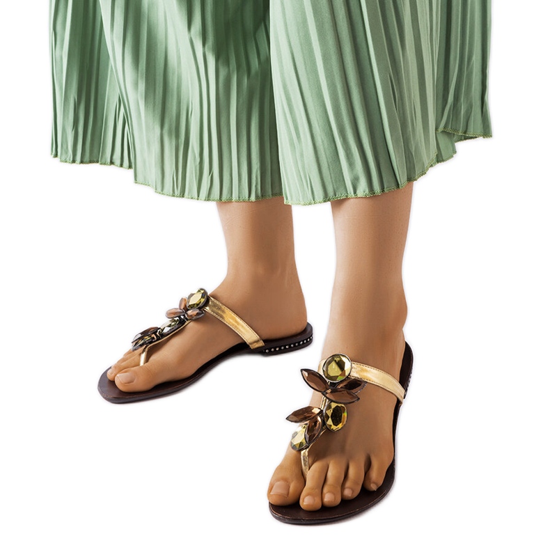 Goldene elegante Zarattini-Flip-Flops