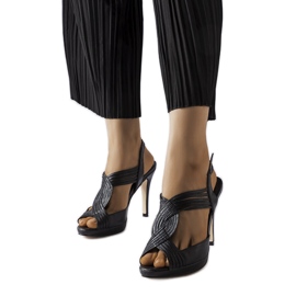 Schwarze Tougas-Sandalen mit hohem Absatz