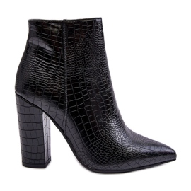 Elegante Schlangenstiefel auf schwarzem Dante-Absatz