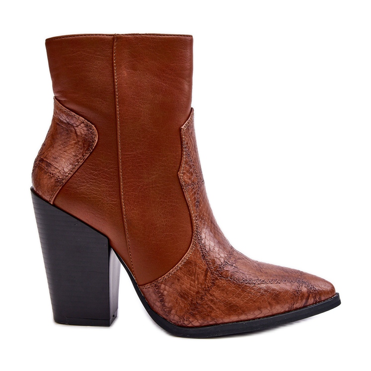 Damen-Cowboystiefel aus Leder in Braun Fiorene