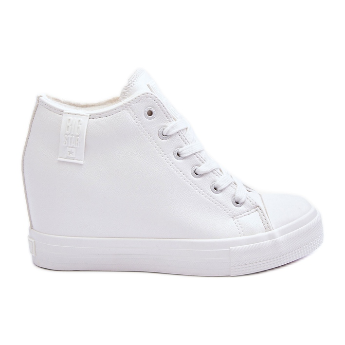 Damen-Sneaker Big Star aus Leder mit Keilabsatz MM274002 Weiß