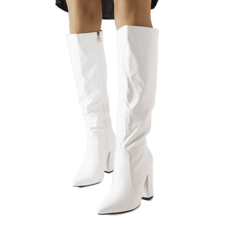 Weiße Stiefel X8266 Weiß schwarz